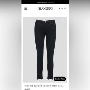BLANK NYC the bond slit hem skinny in Night mania. Size 25. Very good condition